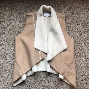 Suede and Sherpa vest